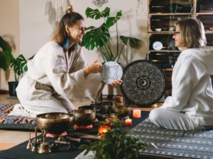 Blog post thumbnail — spiritual session with sage