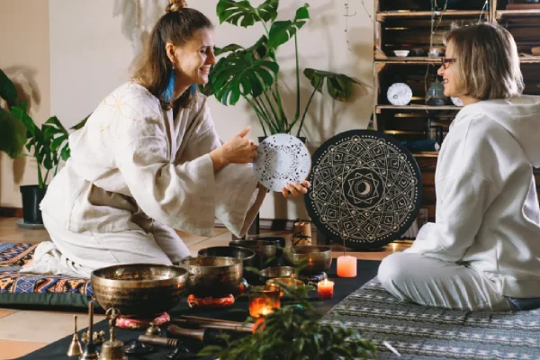 Blog post thumbnail — spiritual session with sage